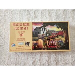 SunsOut 300 Piece Jigsaw Puzzle Heading Home For Dinner Tom Wood Amish Farm New